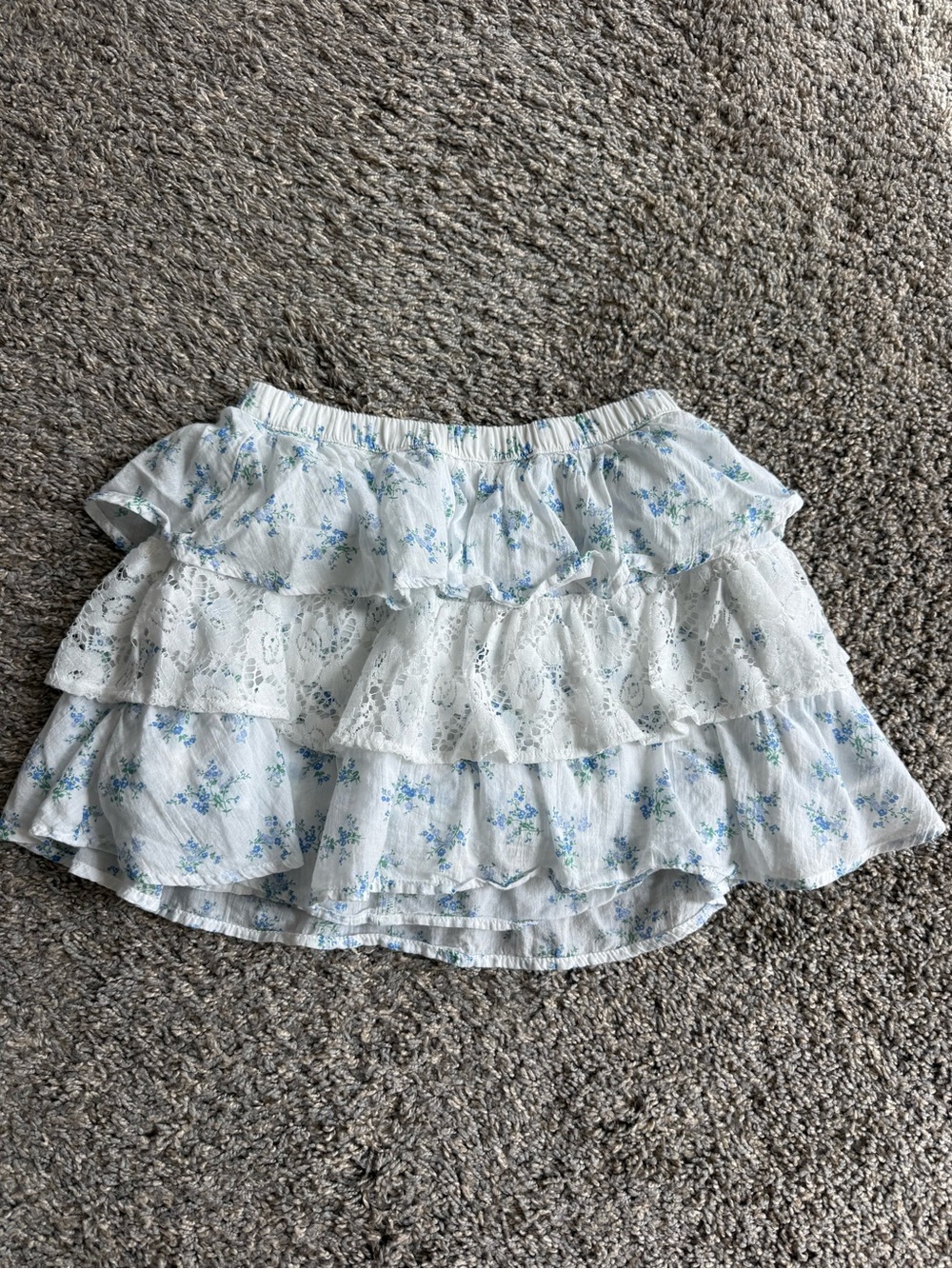 Light Blue Floral Tiered Ruffle Skirt - Abercrombie Kids